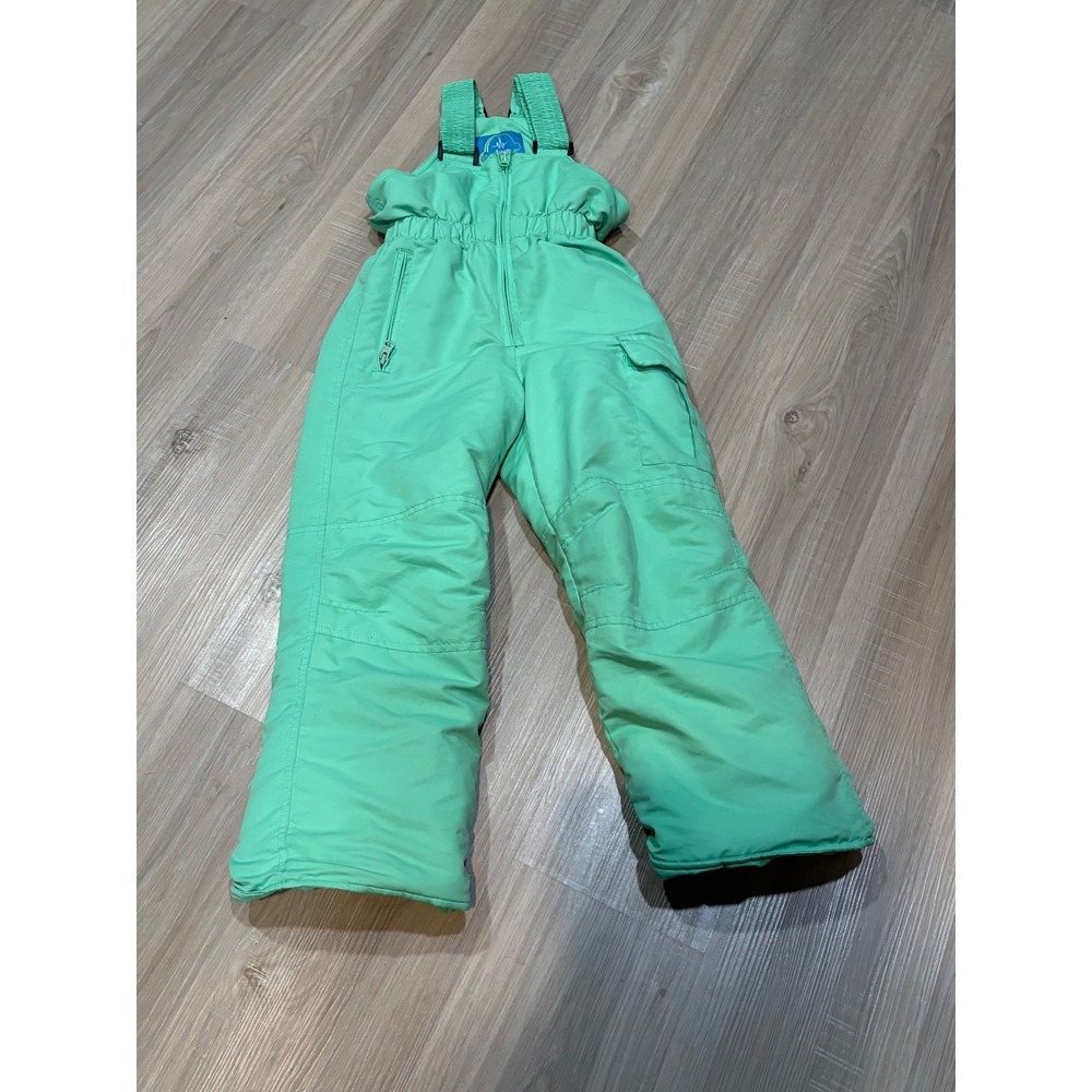 Pulse Kids Insulated Snow Bibs Mint Green Winter Overalls Size S 4-5